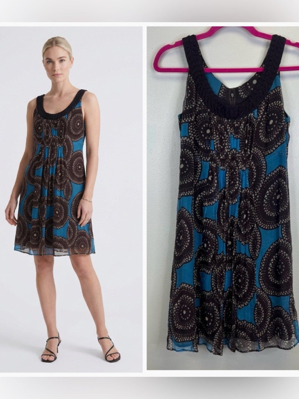 Silk Vintage Tori Burch Dress Artsy Cruise Y2K Size 2 Cocktail Summer Boho